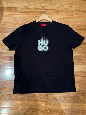 Hugo Boss Black Short Sleeve Tee with White Flame Logo